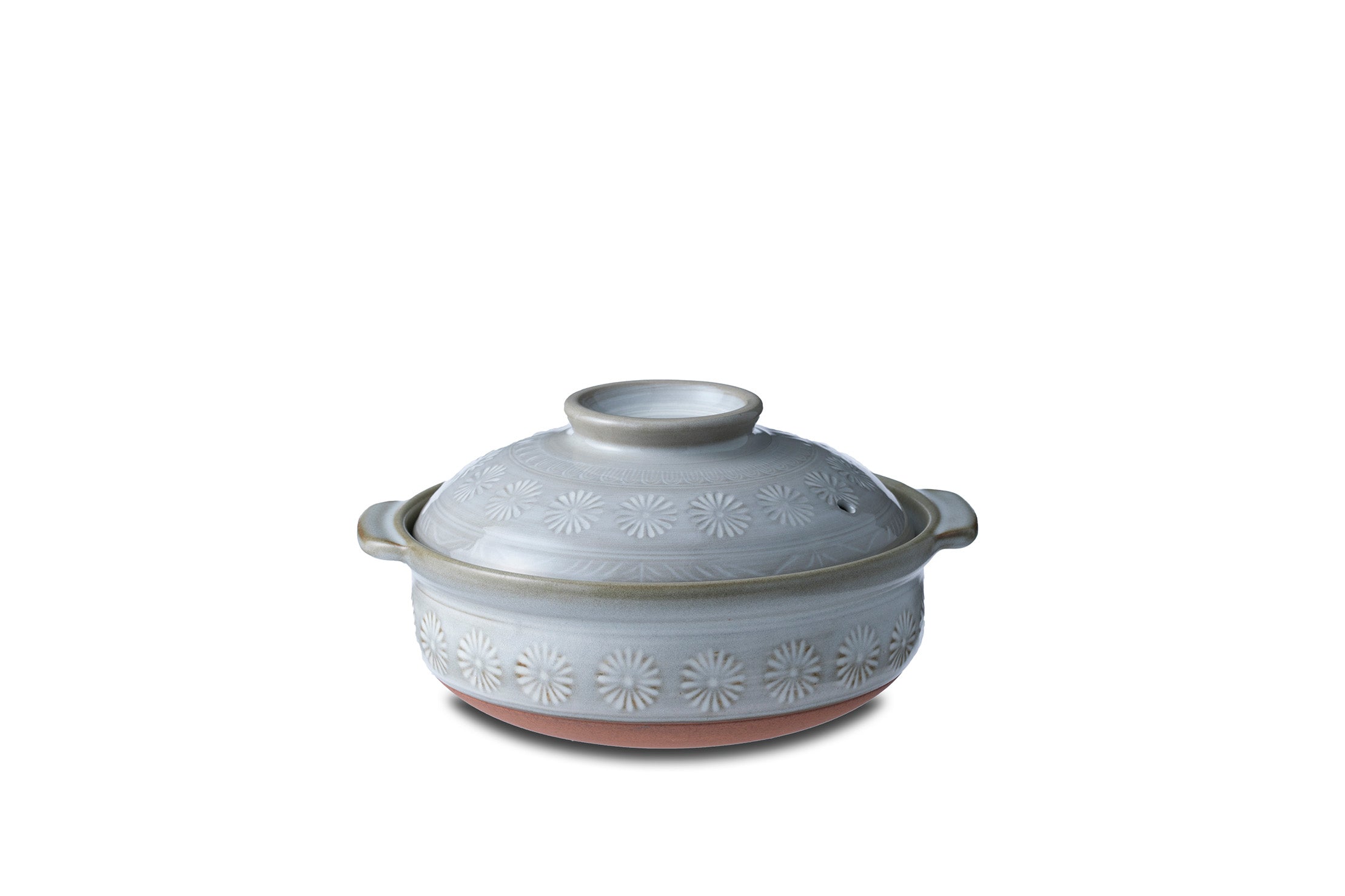 【名入れ無料】土鍋 7号8号9号10号　モノクロ　　フラワー　花柄design 名入れ無料】土鍋 7号8号9号10号 モノクロ フラワー 花柄